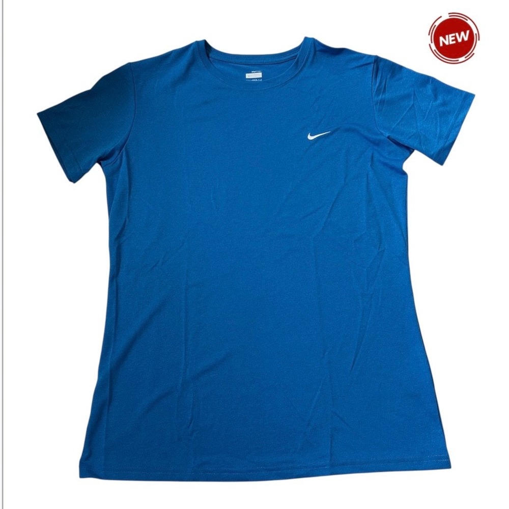 Nike Fit Dry Womens Blue Short Sleeve Crew Neck Athletic TShirt Sz Large | 0149